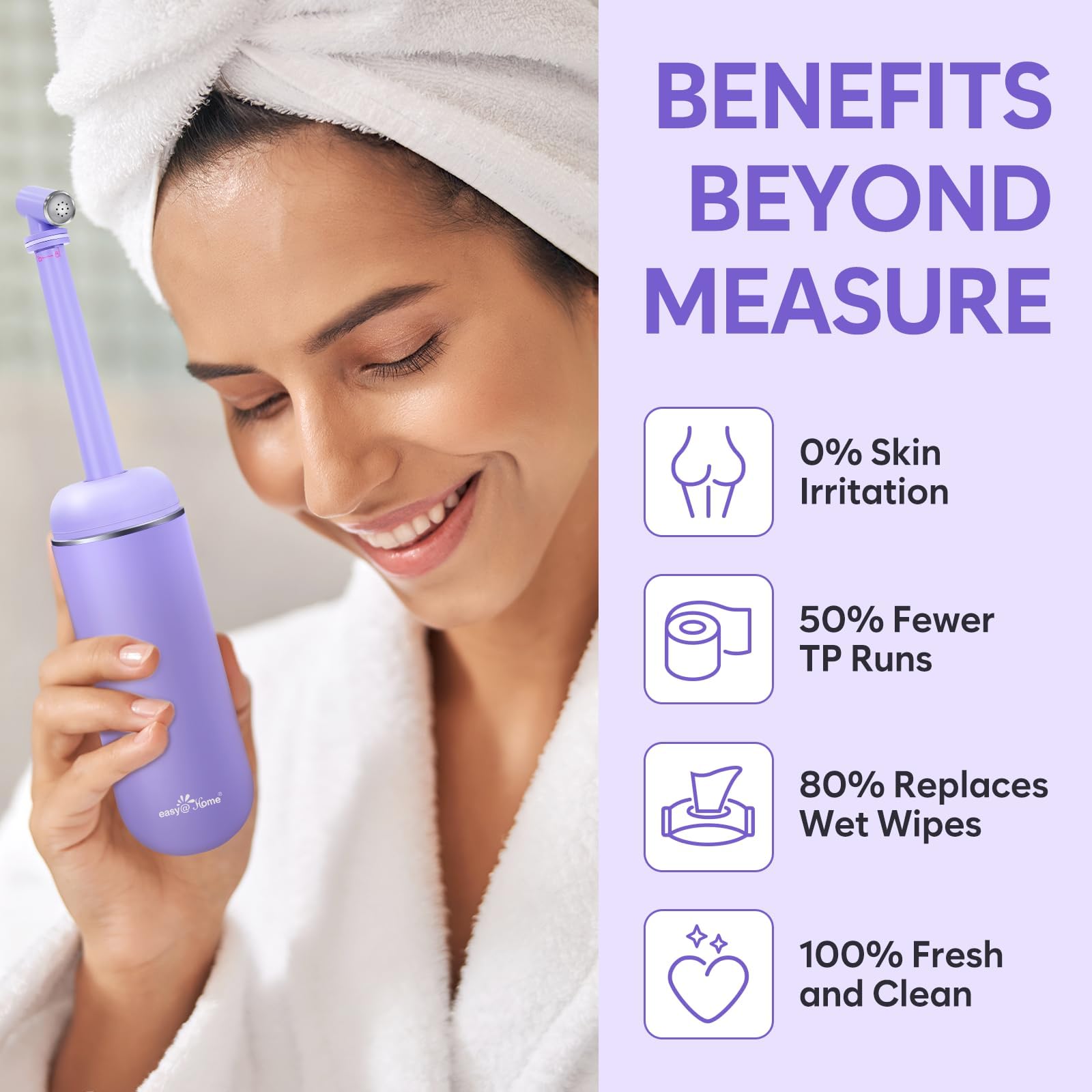 Easy@Home bidet portable, utilisation simple pour soin intime.