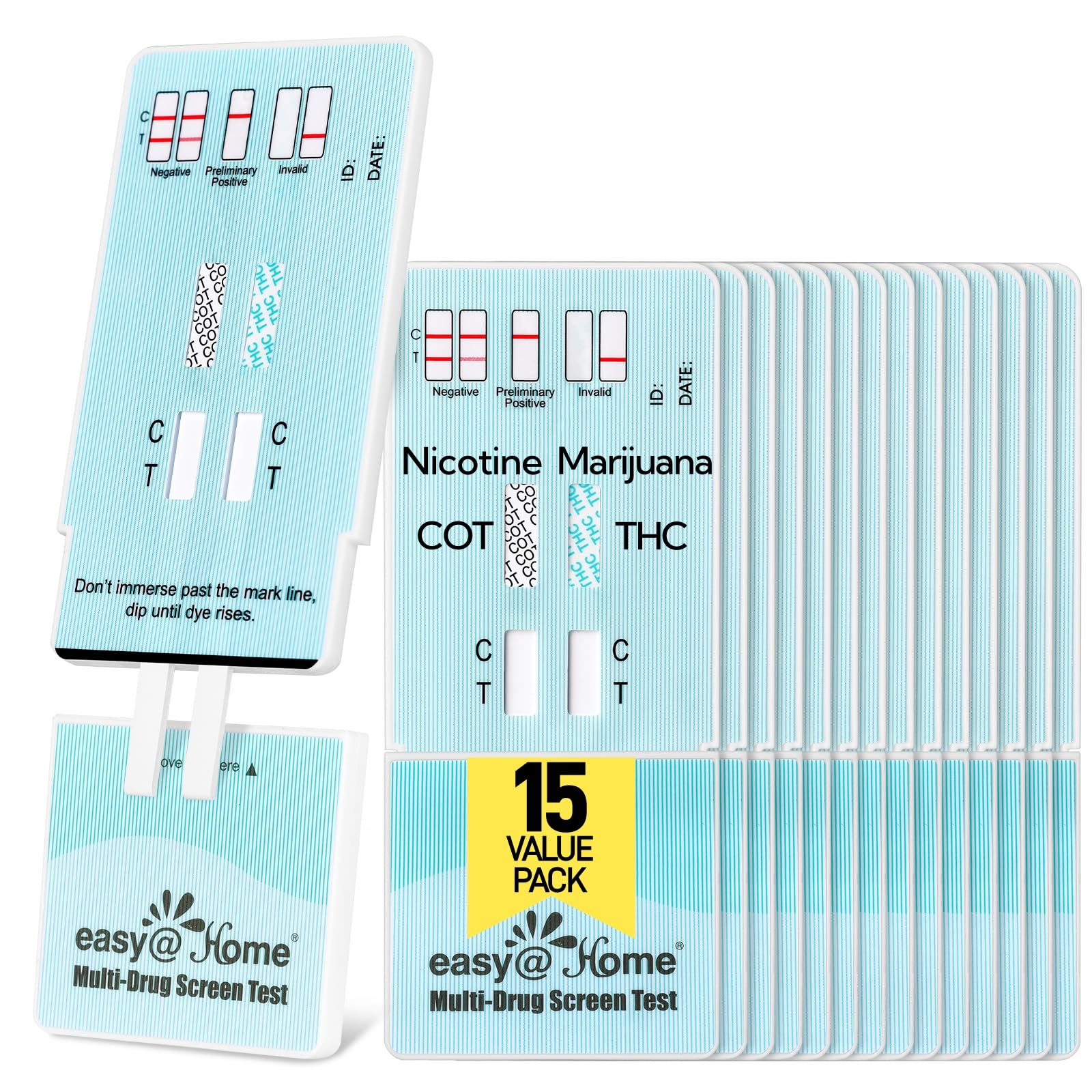 Easy@Home dépistage multi-drogues, emballage du kit, pratique à domicile.
