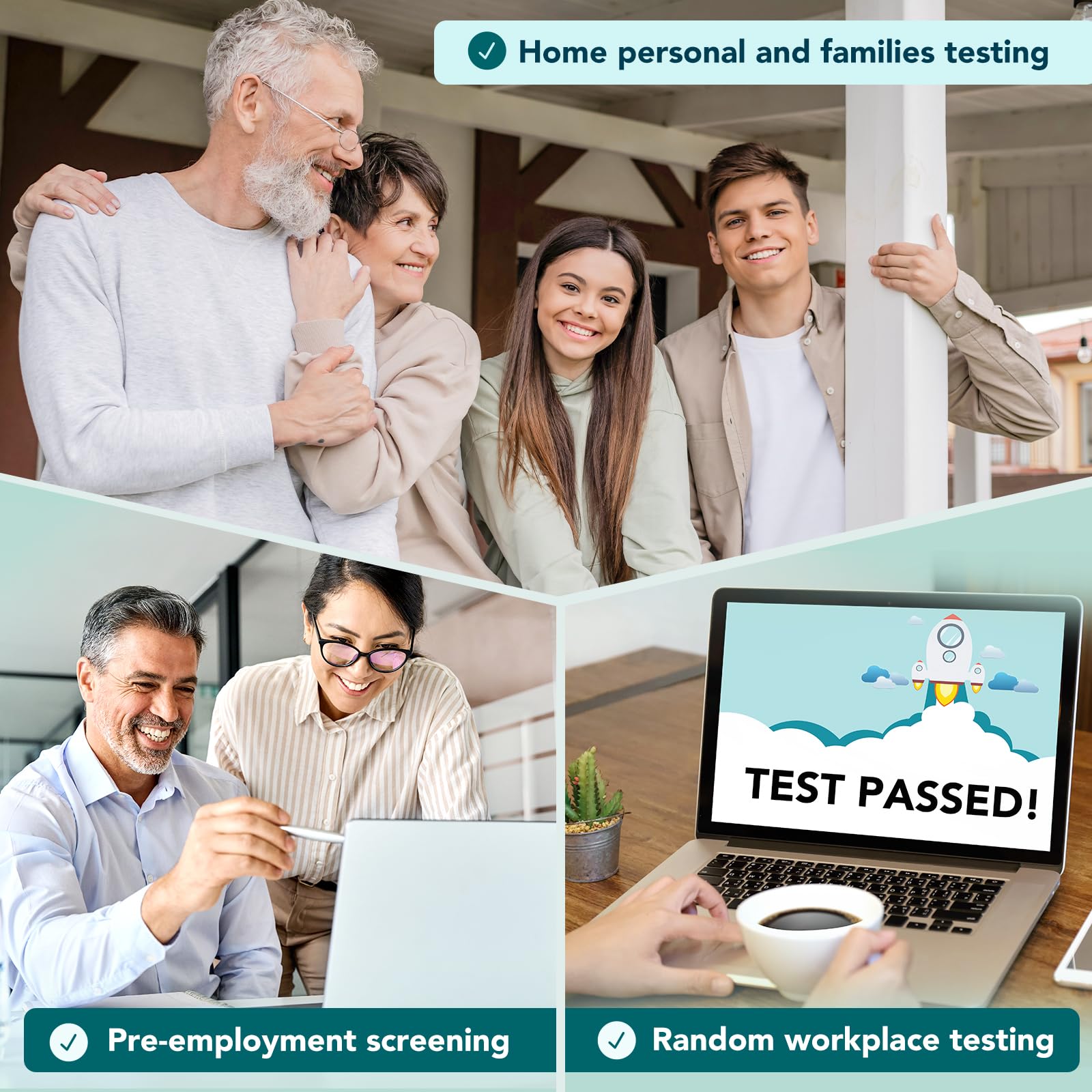 Easy@Home emballage clair facilitant l’utilisation du test.
