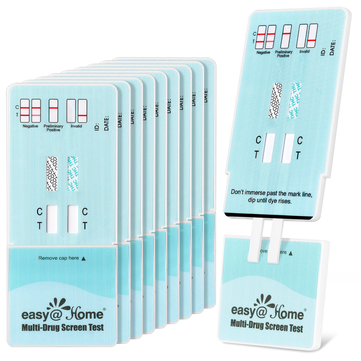 Easy@Home ensemble-10-tests-de-depistage-urine, dépistage à domicile pratique et fiable.