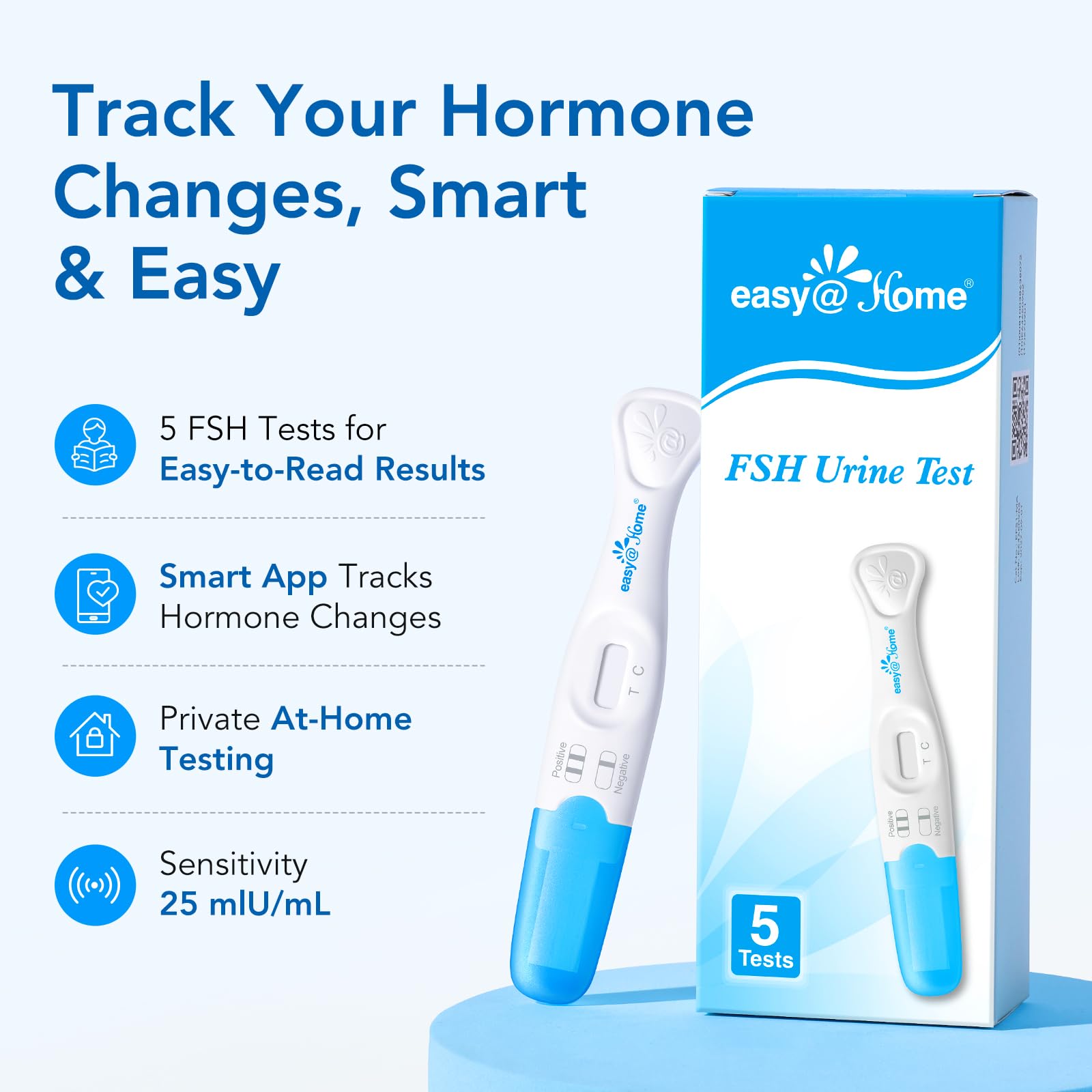 Easy@Home FSH kit tige test prête pour l échantillon d urine.