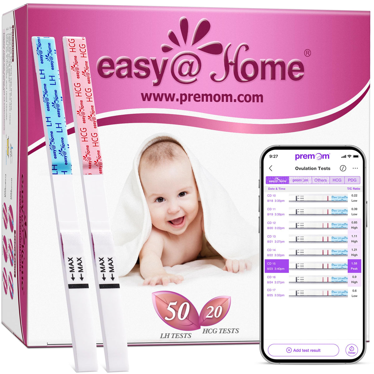Easy@Home kit combo: emballage clair facilitant le démarrage du suivi du cycle.