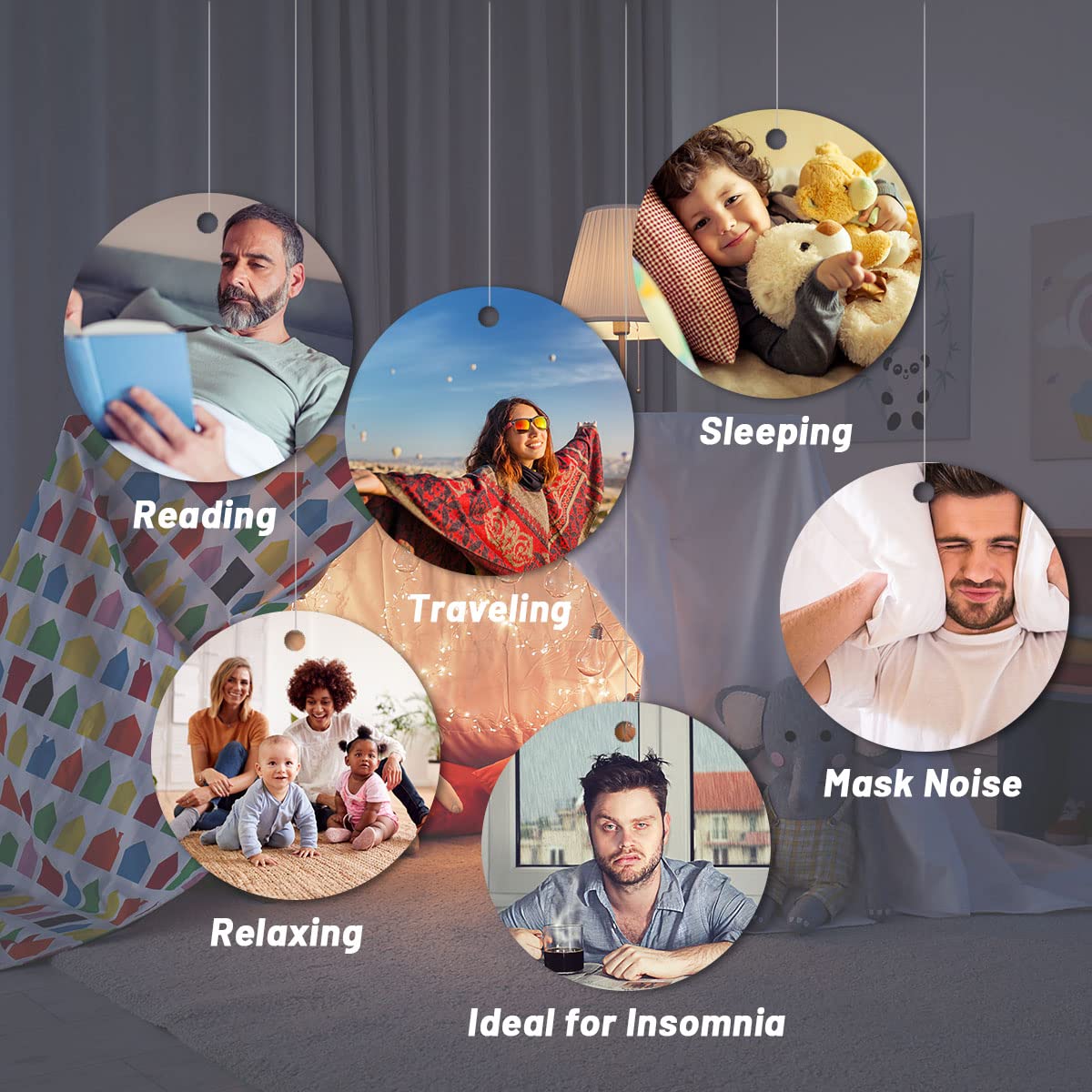 EasyHome Sleep Sound Machine, portable et pratique pour les voyages et les déplacements.
