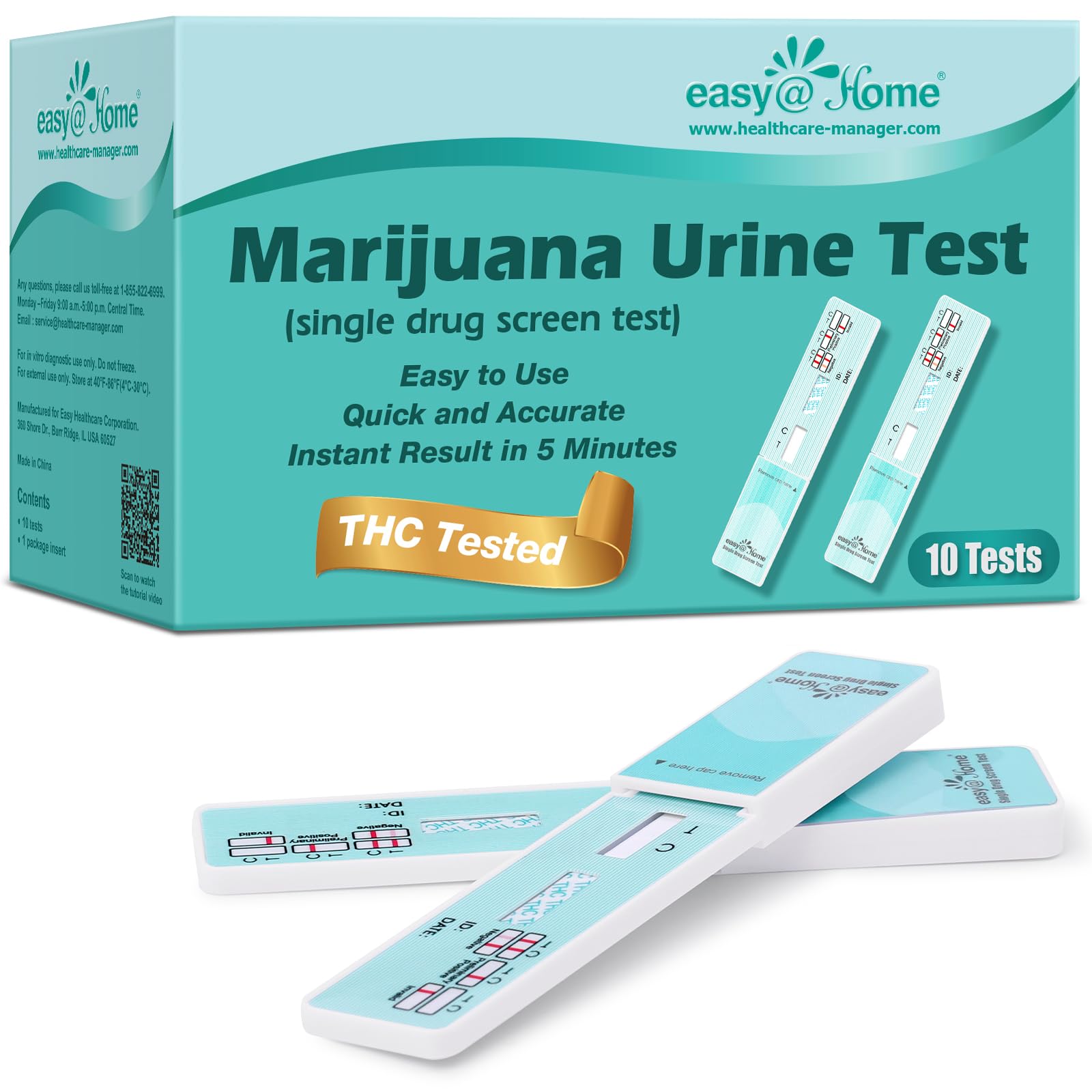 Easy@Home THC test kit – emballage visible pour un achat rapide et discret.