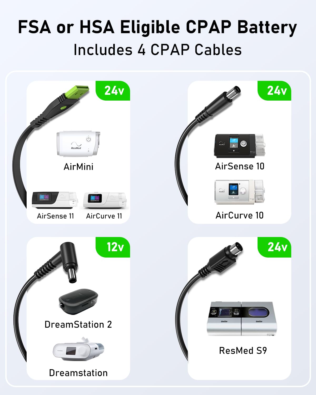 EASYLONGER ES720 port DC connecté CPAP sans convertisseur.