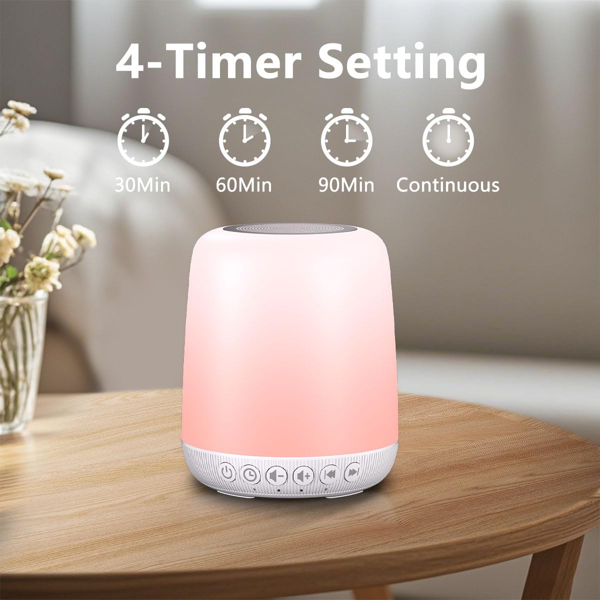Minuterie Easysleep à 4 options pour une extinction automatique pratique.