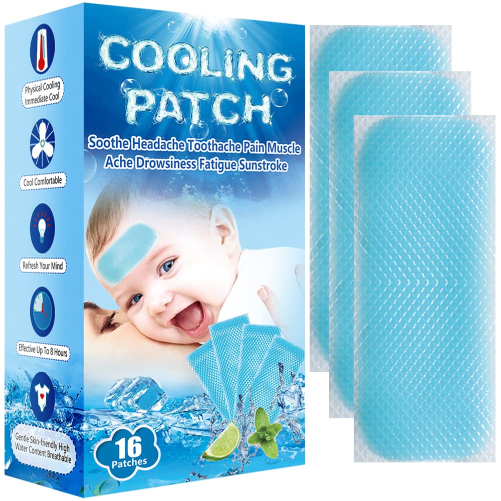 Patchs EASYEAH Refroidissants pour Bébé sur le front, pour un soulagement rapide et confortable.