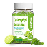 Gommes chlorophylle EAZGOO en bouteille pour énergie durable et fraîcheur quotidienne.