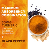 Gommes EAZGOO Curcuma avec Poivre Noir, absorption potentielle améliorée.