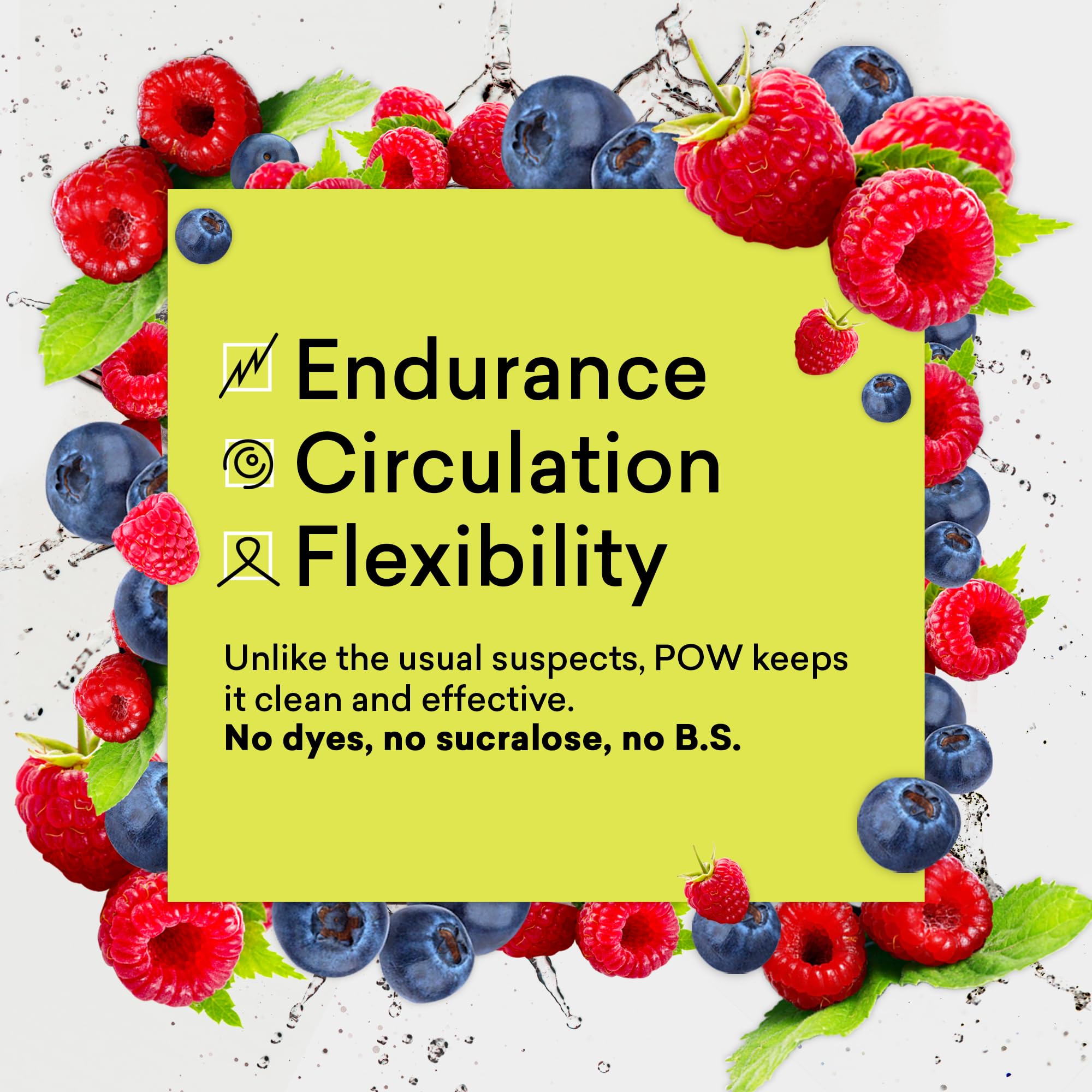 EBOOST POW etiquette sans gluten et sans soja, choix sain et transparent.