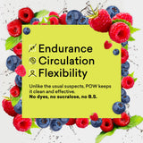 EBOOST POW etiquette sans gluten et sans soja, choix sain et transparent.