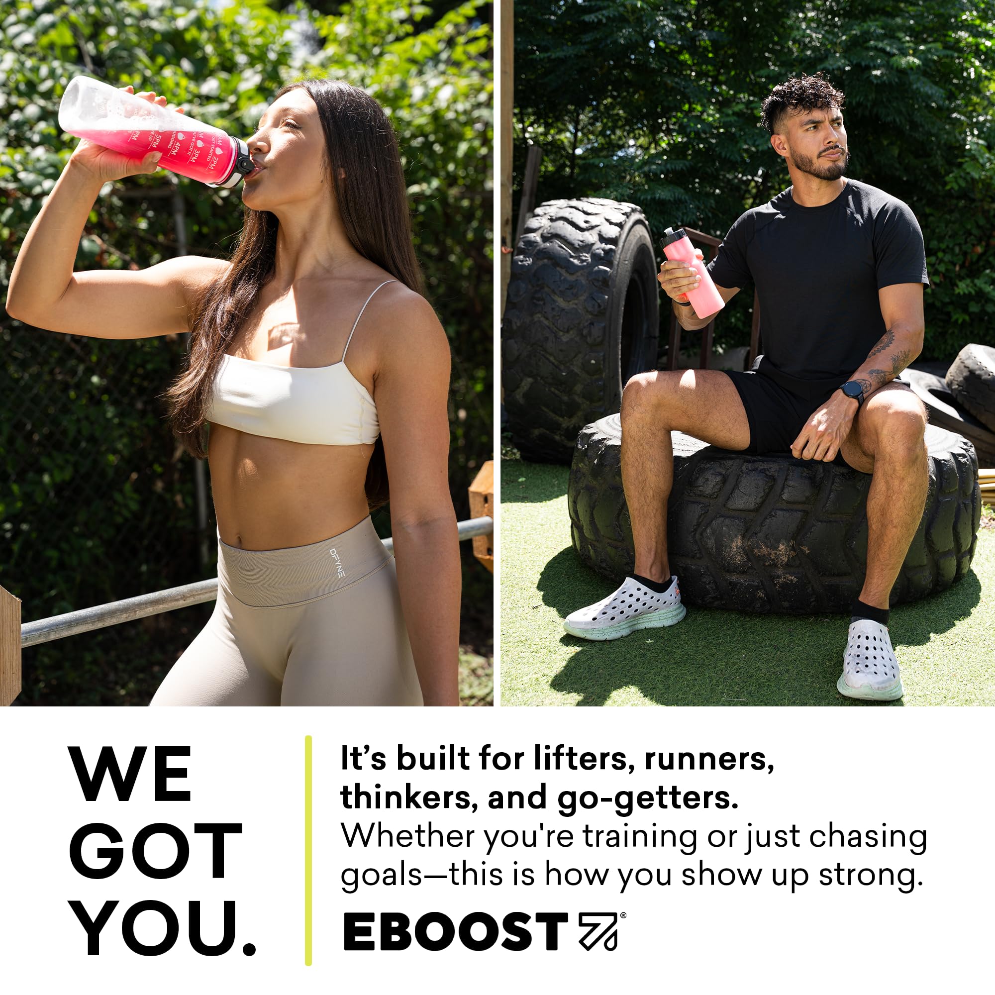 EBOOST POW histoire de la marque et engagement pour ingredients propres.