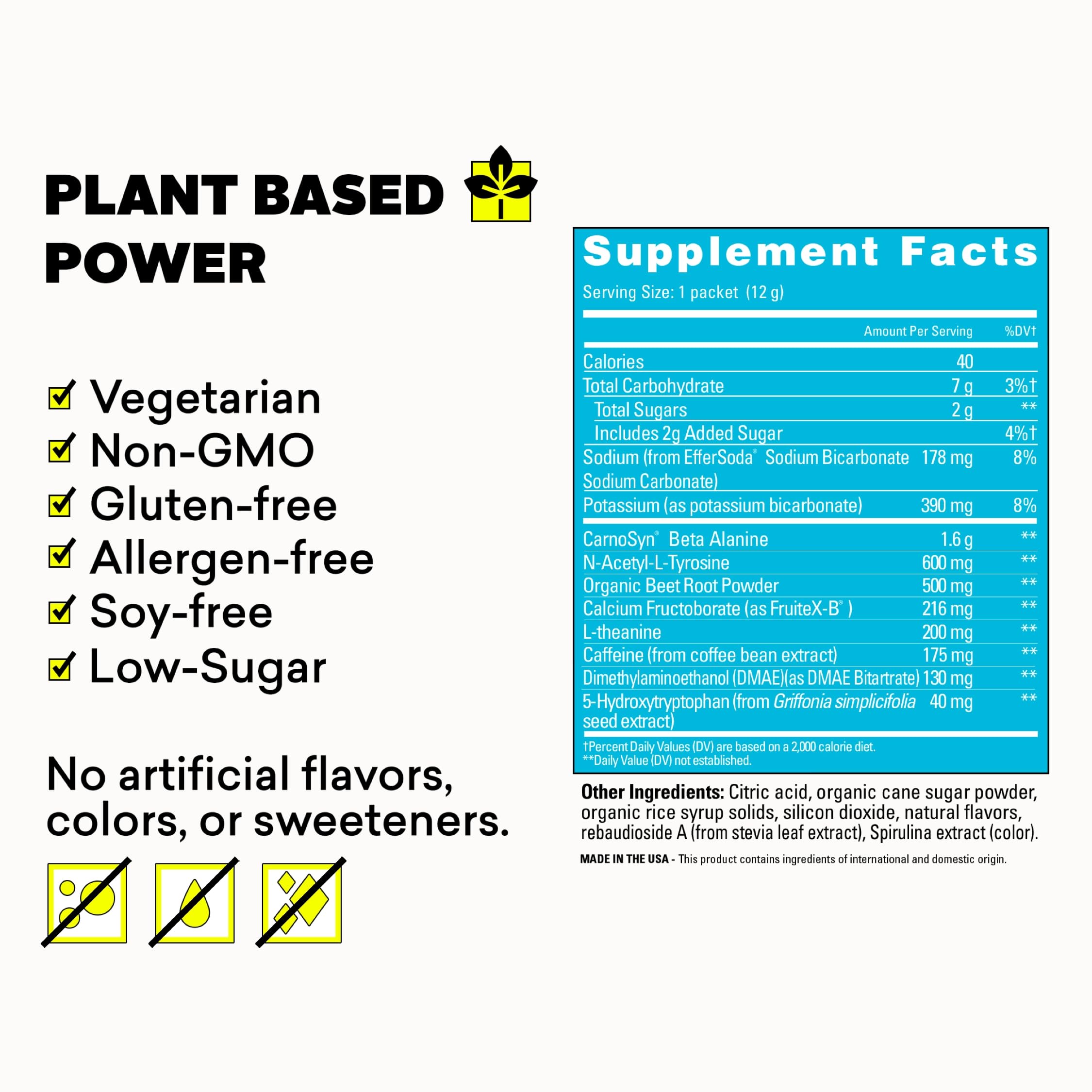 POW d'EBOOST sans gluten et sans soja, formule naturelle