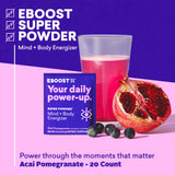 Sachets EBOOST: électrolyte sans sucre, énergie rapide.