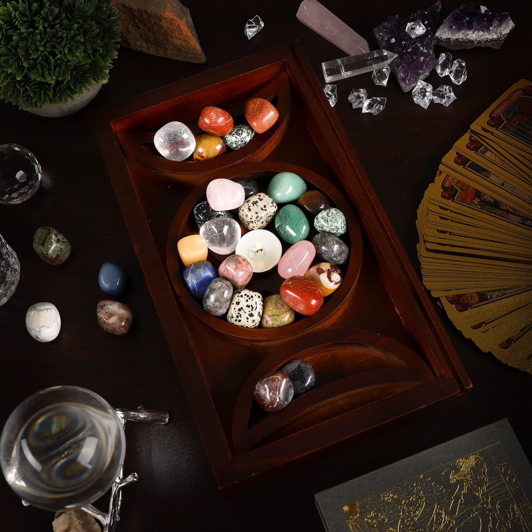 Obsidienne noire Ebristar – pierre de protection pour décor et porte-bijoux.
