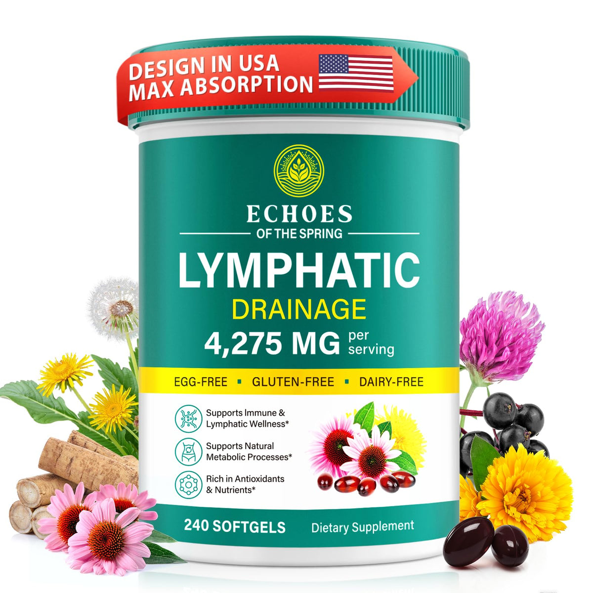 Echoes of the Spring – bouteille drainage lymphatique, soutien quotidien du bien-être.