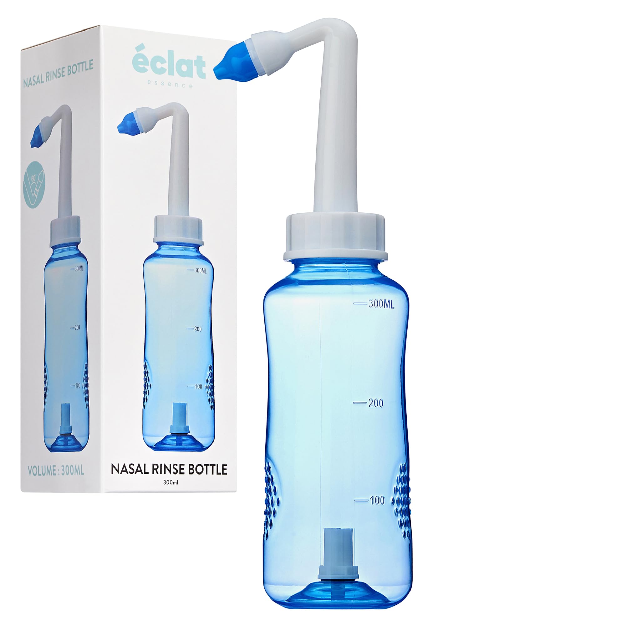 Éclat bouteille rinçage nasal 300 mL, ergonomique et facile à saisir pour toute la famille.