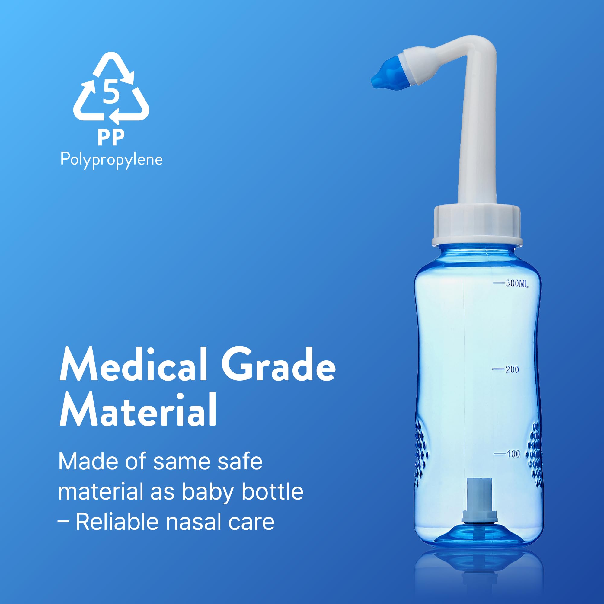 Éclat texture grip anti-glisse pour une prise en main stable pendant le rinçage.