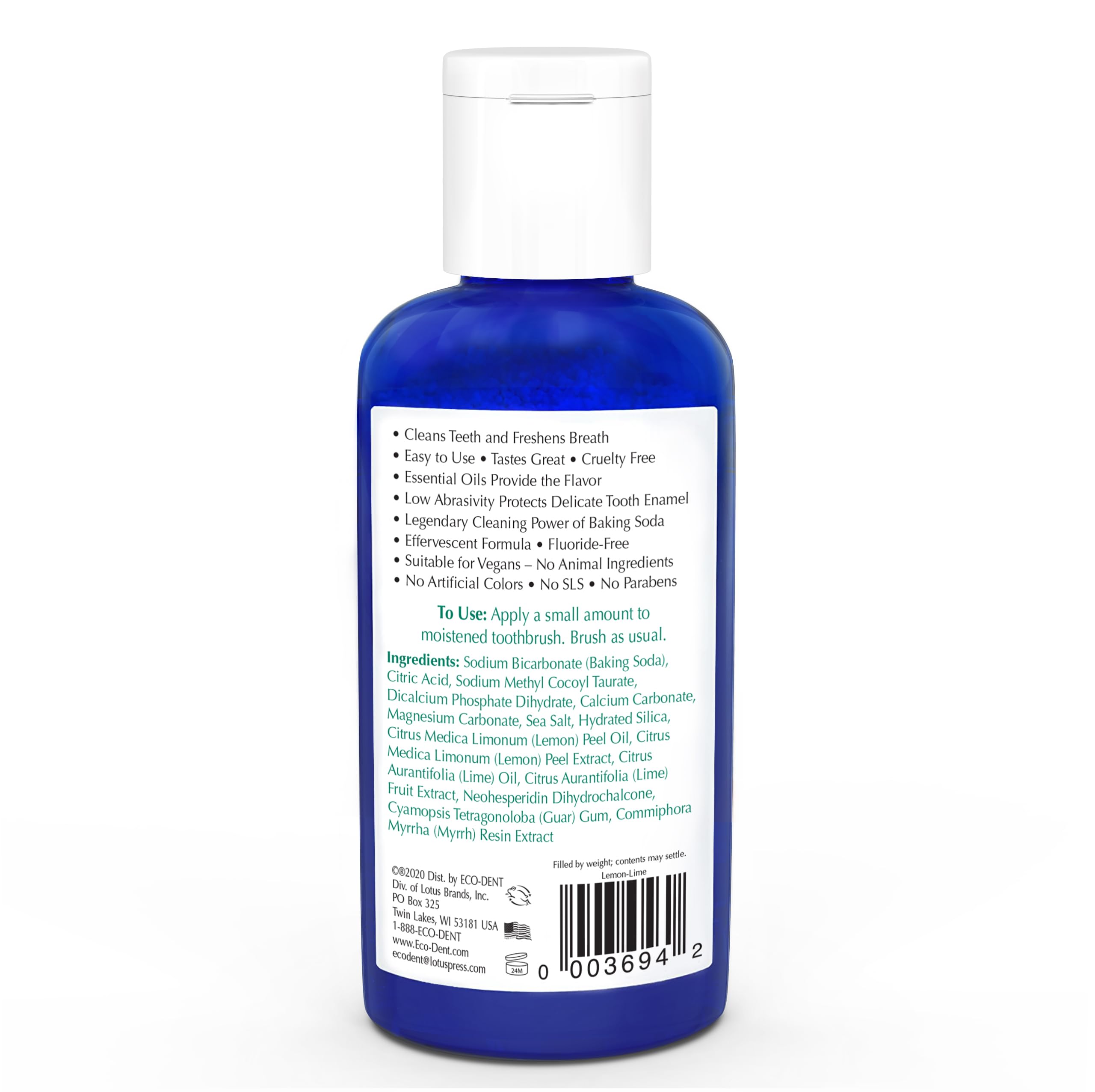 Texture poudre dentifrice Eco-Dent DailyCare, douceur pour l’émail