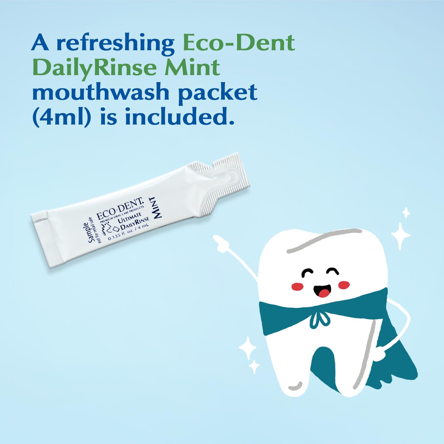 Eco-Dent TartarGuard poudre dentifrice, parfum menthe fraîche pour une sensation de propreté.