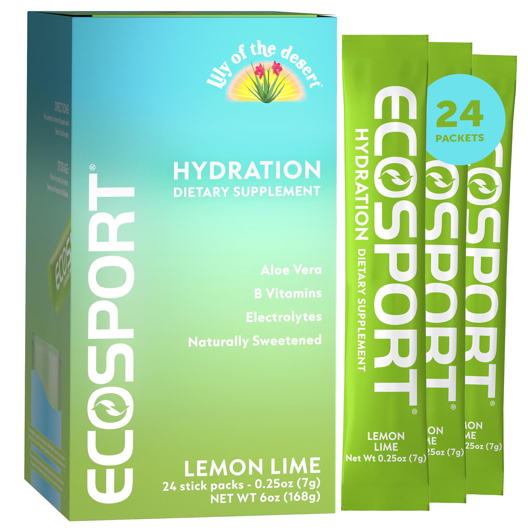 Eco Drink Lily of the Desert EcoSport – sachet lemon-lime pour hydratation rafraîchissante