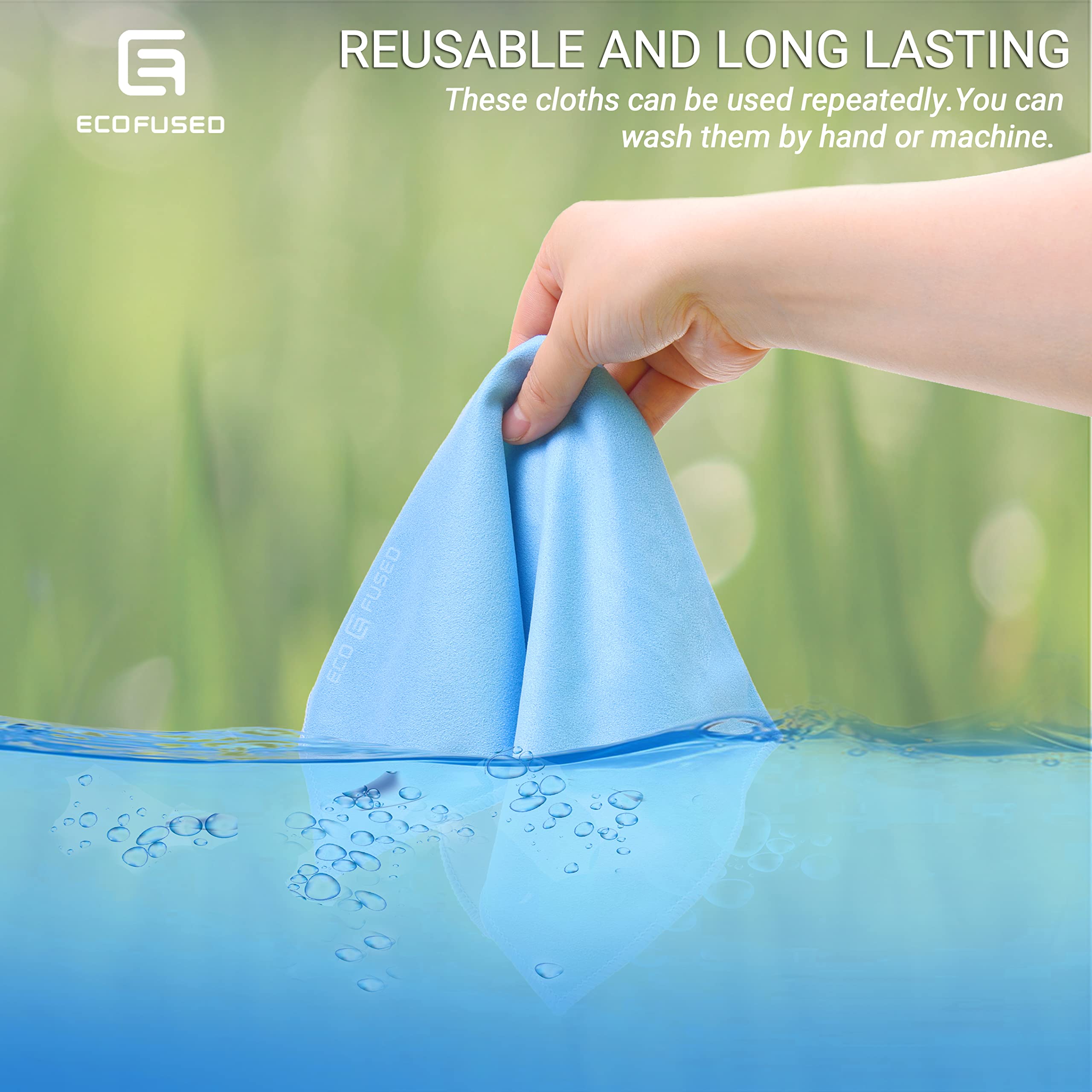 Chiffon Eco-Fused lentilles-caméras 12x12 double-face pour nettoyer sans rayures.