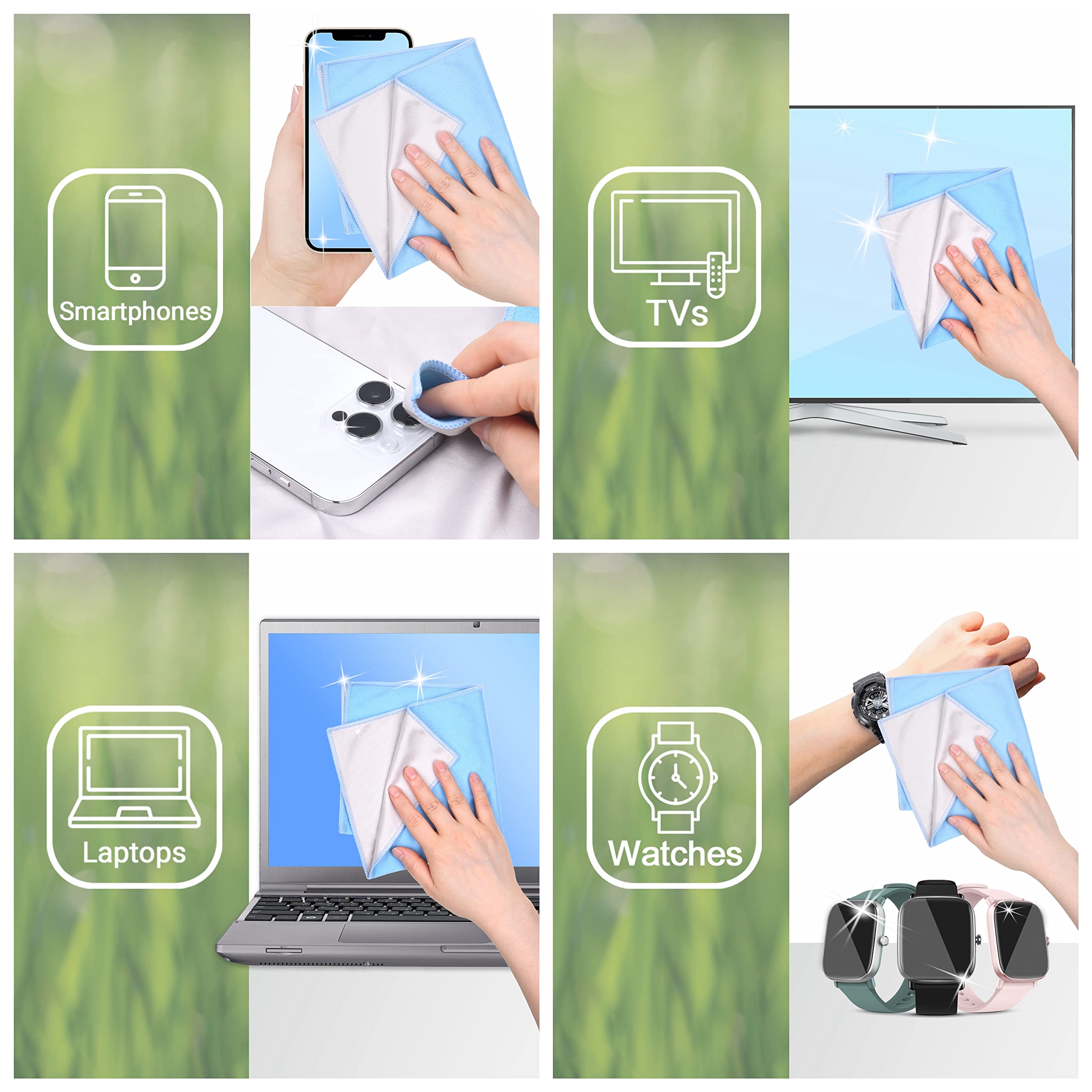 Chiffon Eco-Fused smartphones-tablettes 12x12 double-face, pratique pour écrans sensibles.