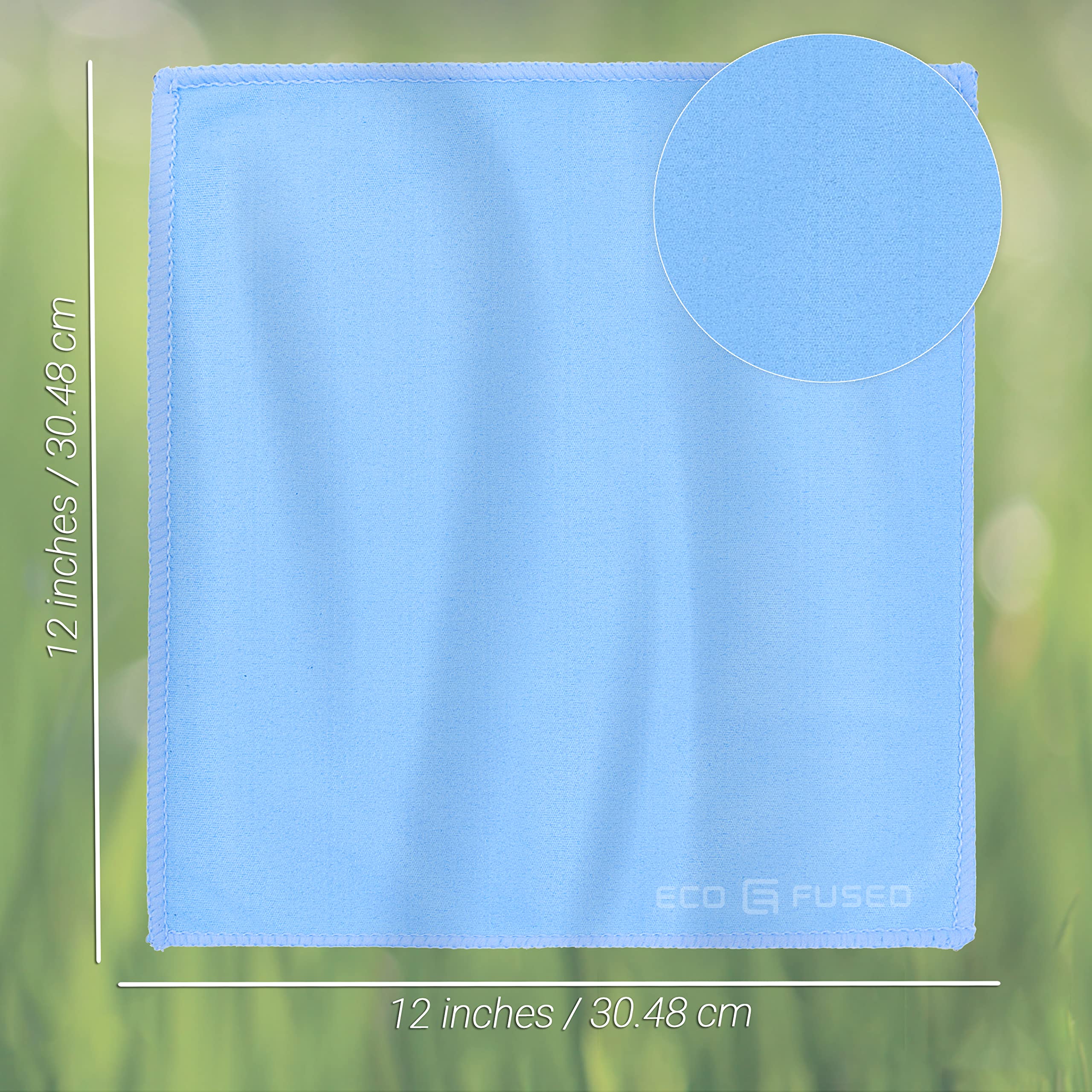 Eco-Fused chiffon suede bleu 12x12, douceur pour surfaces délicates.