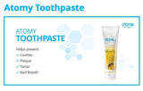 Tube dentifrice Atomy Propolis ECOAND prêt à l'emploi pour un brossage quotidien.