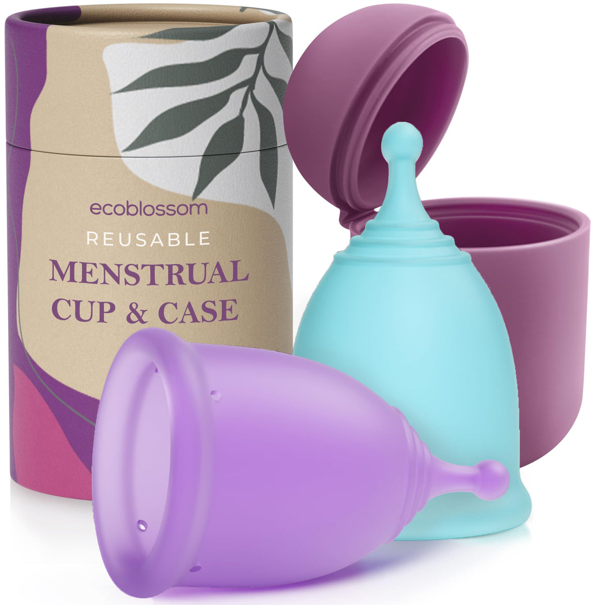 EcoBlossom coupe menstruelle etui-pack-2, ensemble pratique et durable pour la période.