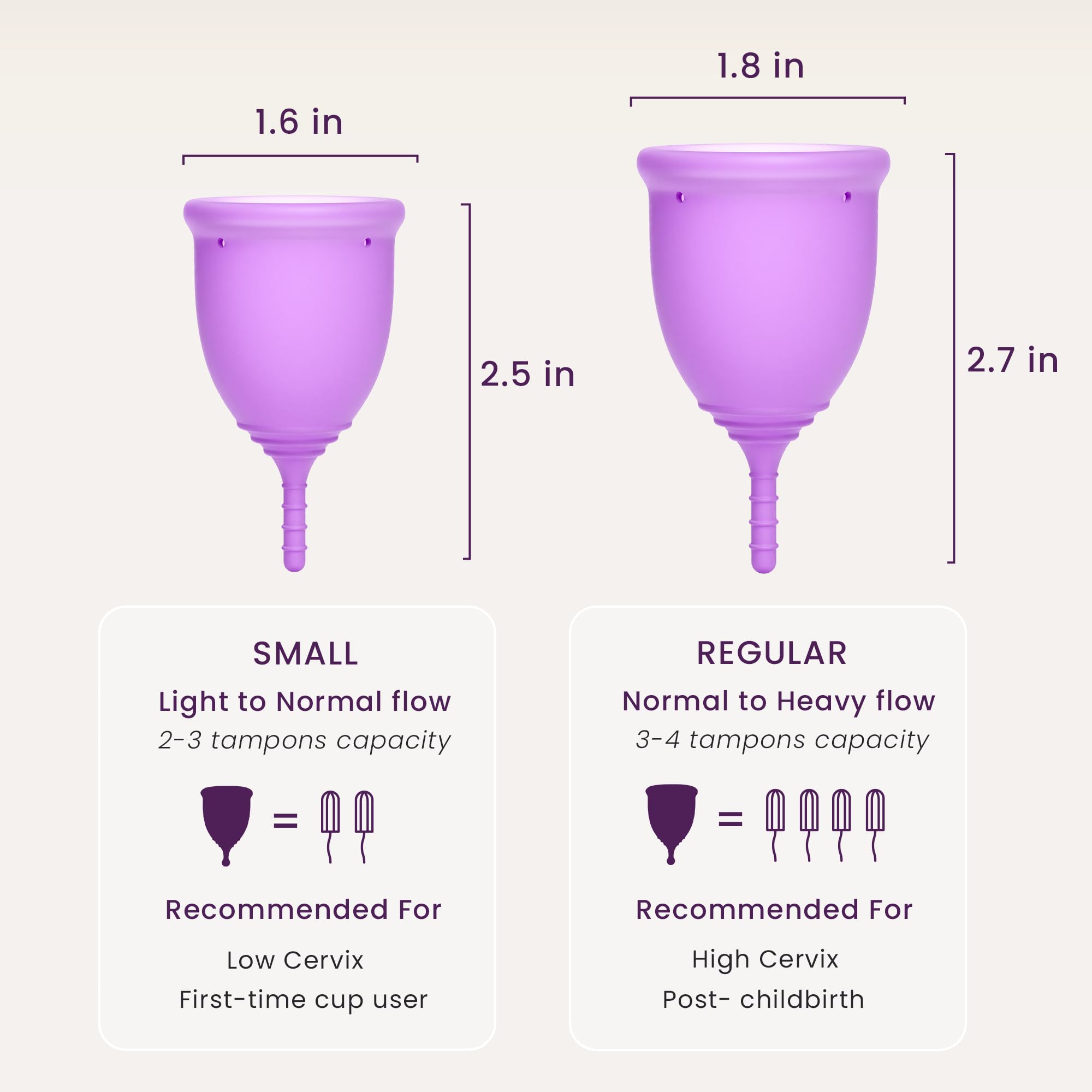 Coupe silicone hypoallergenique EcoBlossom, sans BPA ni latex.