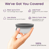 EcoBlossom disque menstruel noir – protection anti-fuite fiable.