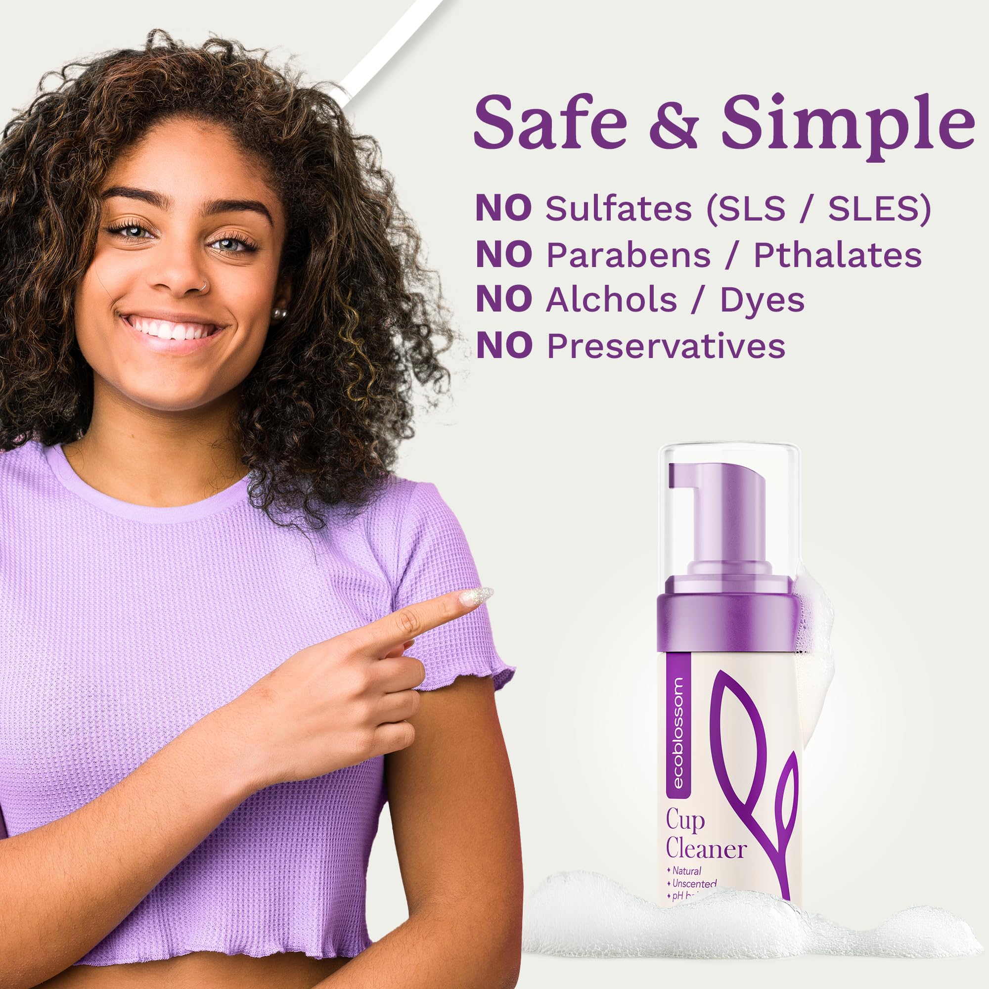 Tasse menstruelle compatible silicone sans parfum EcoBlossom