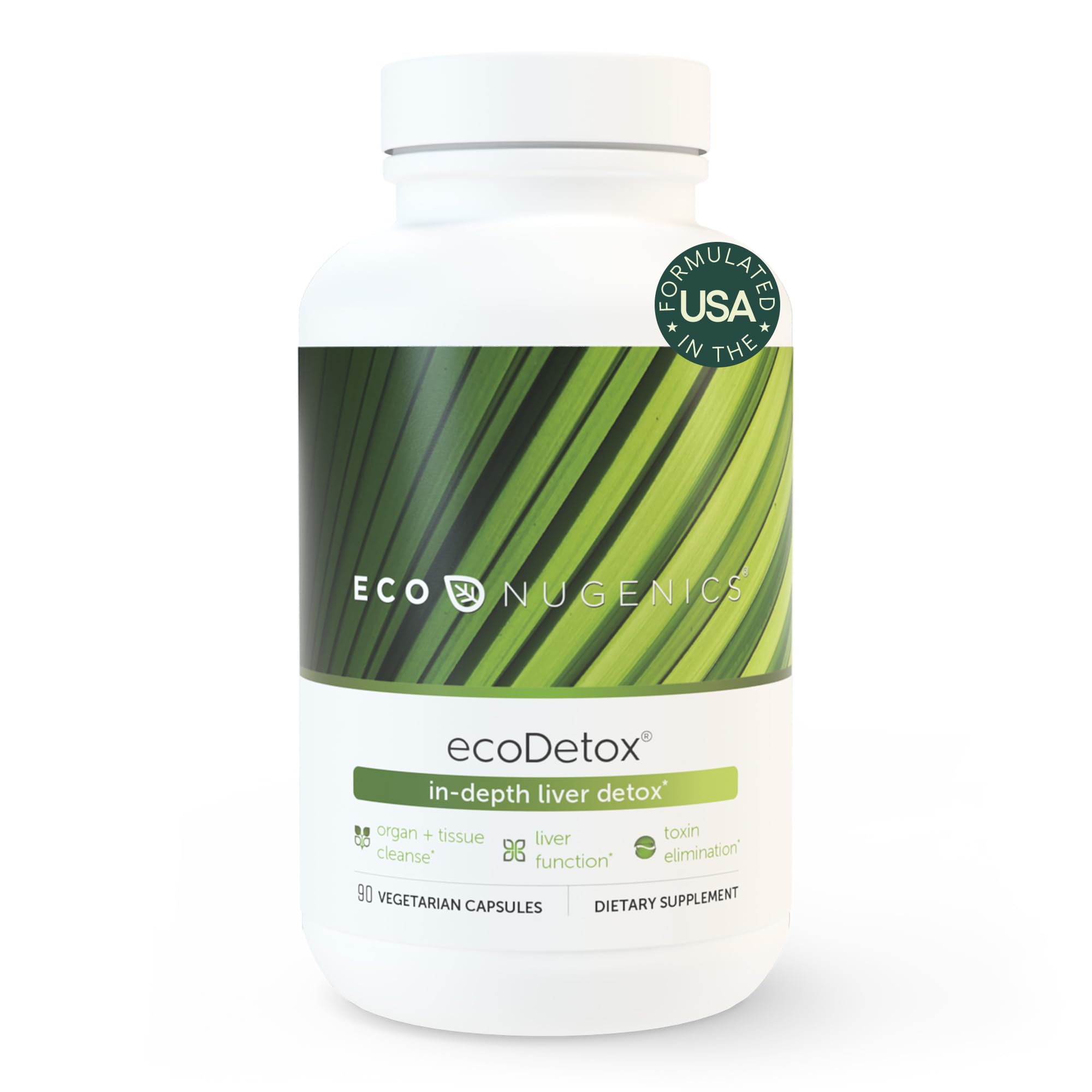 EcoNugenics ecoDetox — bouteille 90 gélules prête pour soutenir la détox naturelle et l'énergie.