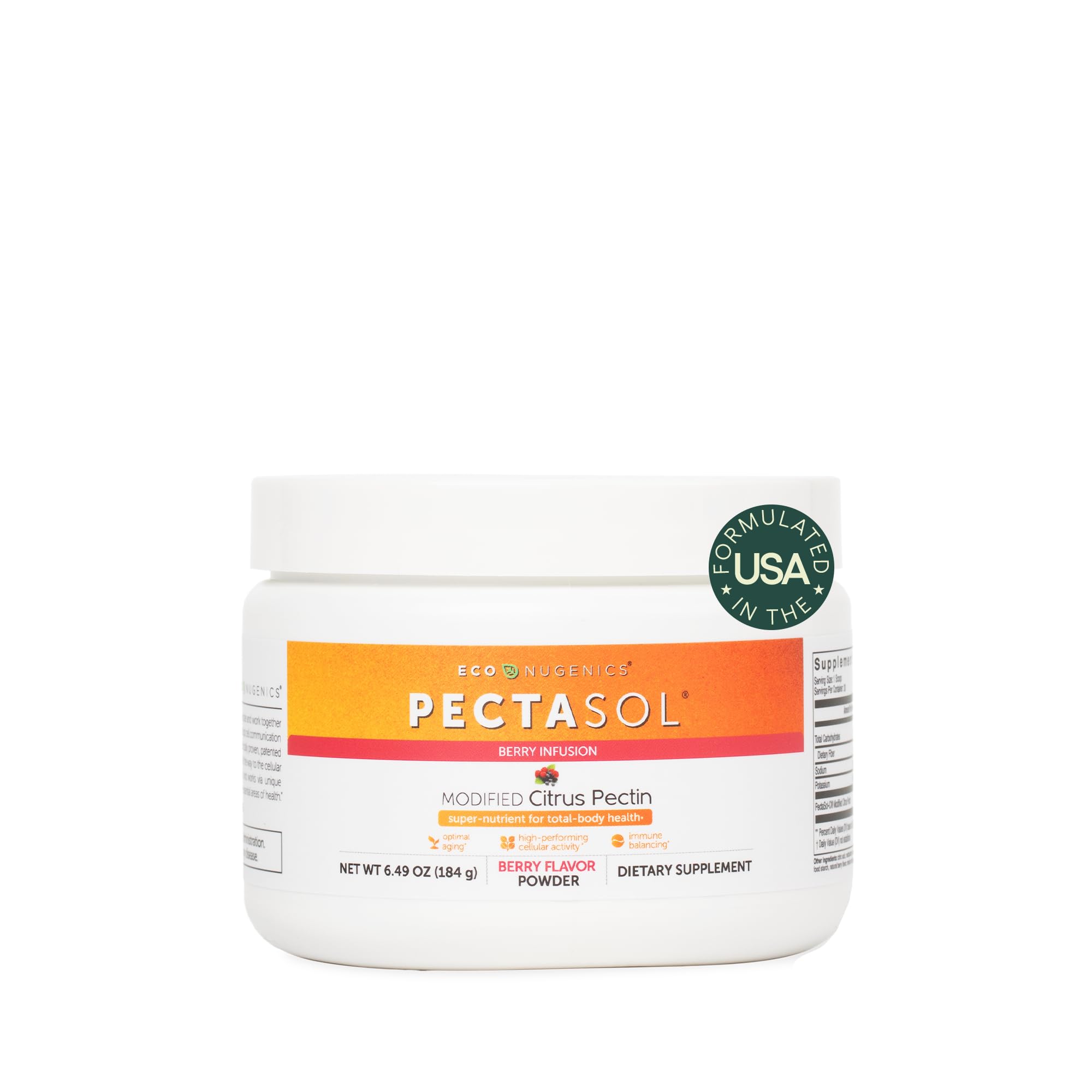 EcoNugenics PectaSol poudre baies – soutien potentiel à la vitalité cellulaire.