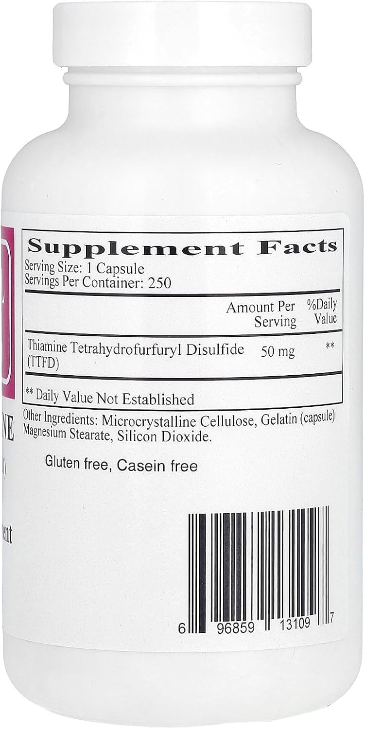 Étiquette et emballage Allithiamine 50 mg, facile à repérer pour une supplémentation fiable.
