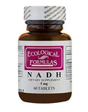 NADH 5 mg d'Écological Formulas, boîte de 60 comprimés, soutien potentiel du métabolisme énergétique.
