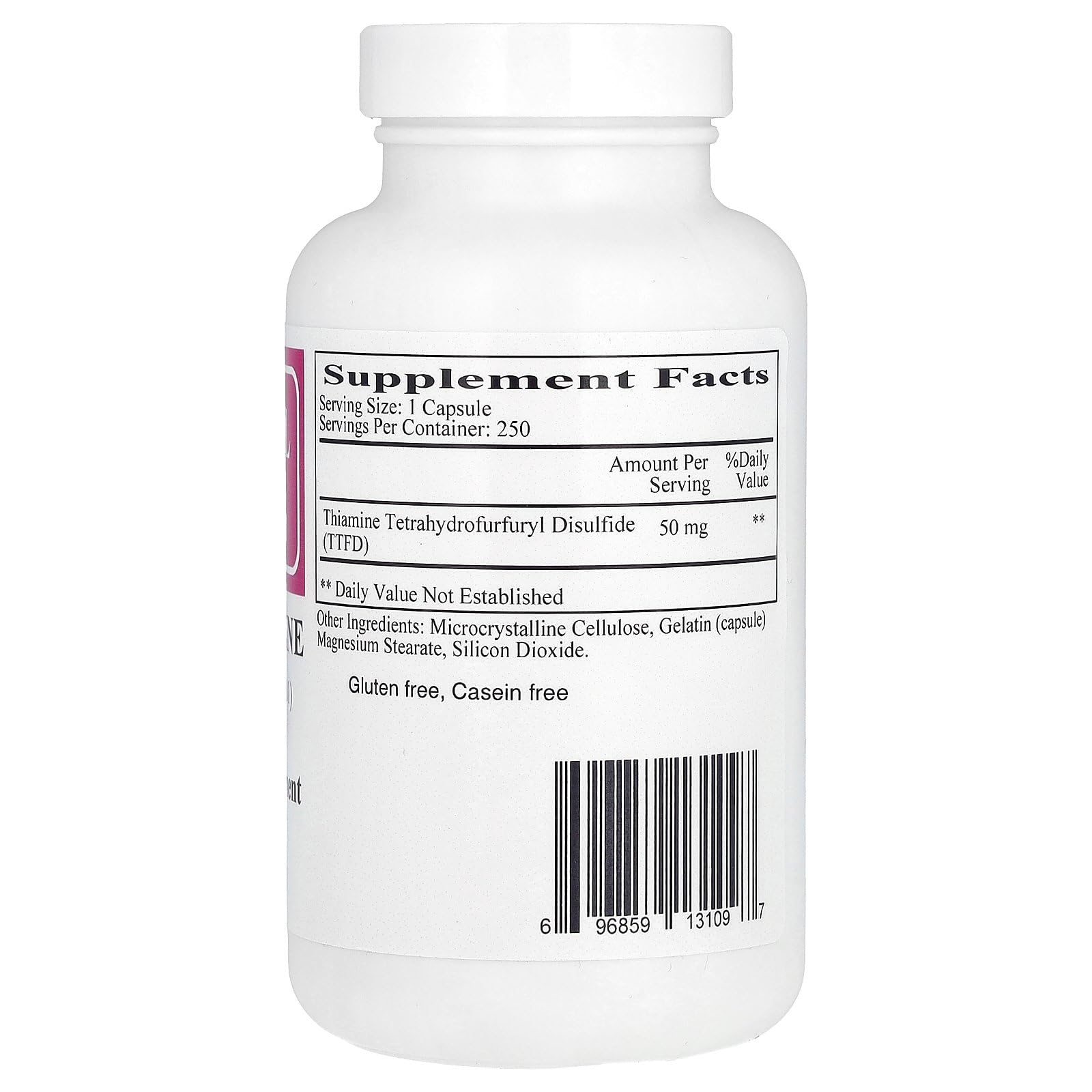 Ecological Formulas Thiamine Totale – emballage, formulation sans allergènes courants