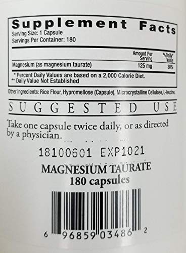 Capsule Magnesium Taurate par Ecological Formulas, format facile à prendre au quotidien.