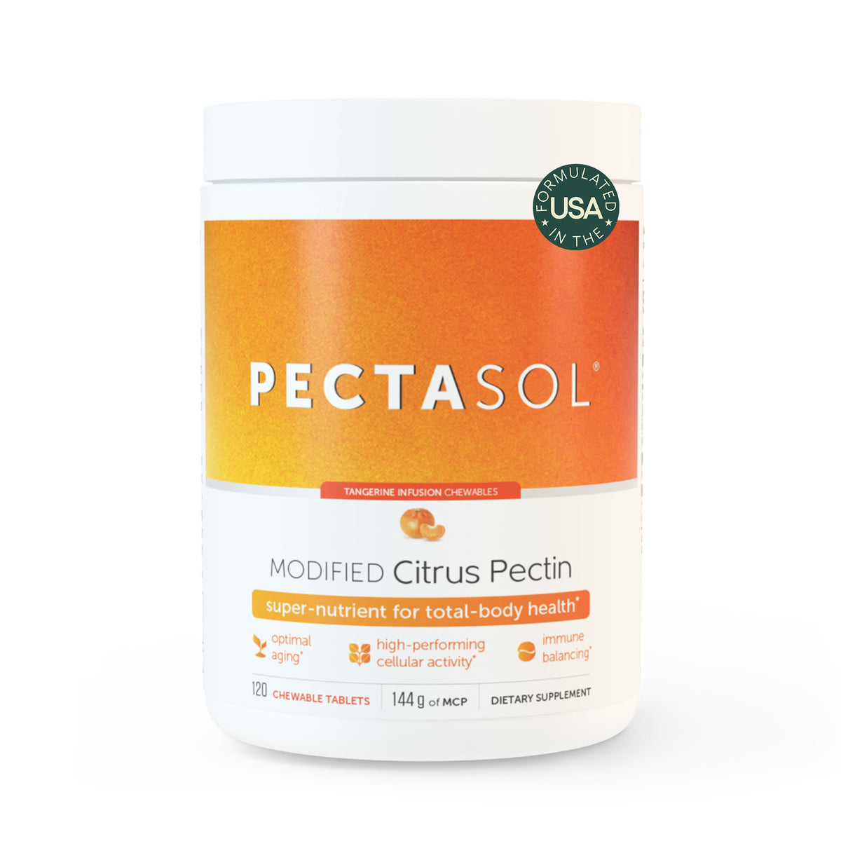 EcoNugenics PectaSol: bouteille mandarine pour un soutien potentiel à la santé cellulaire