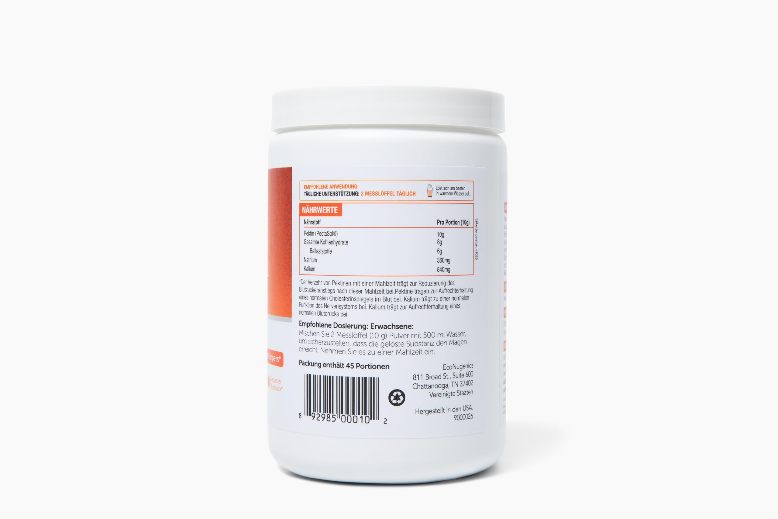 EcoNugenics PectaSol MCP capsules – forme pratique pour usage quotidien.