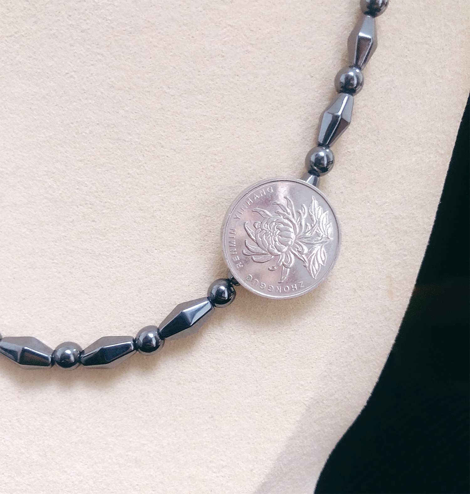 Ecooon collier magnétique en hématite, fermeture magnétique facile à utiliser