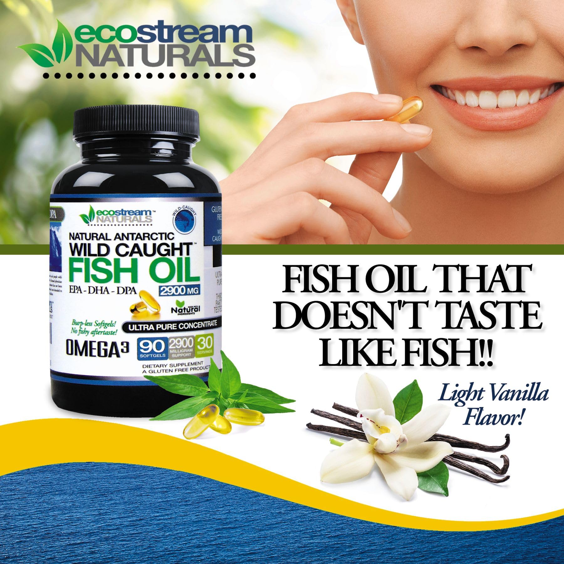 Ecostream Naturals Omega3 capsules entérique – absorption optimale et sans arrière-goût