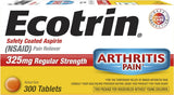 Ecotrin flacon d'aspirine 325 mg, enrobage entérique réduit l'irritation gastrique.