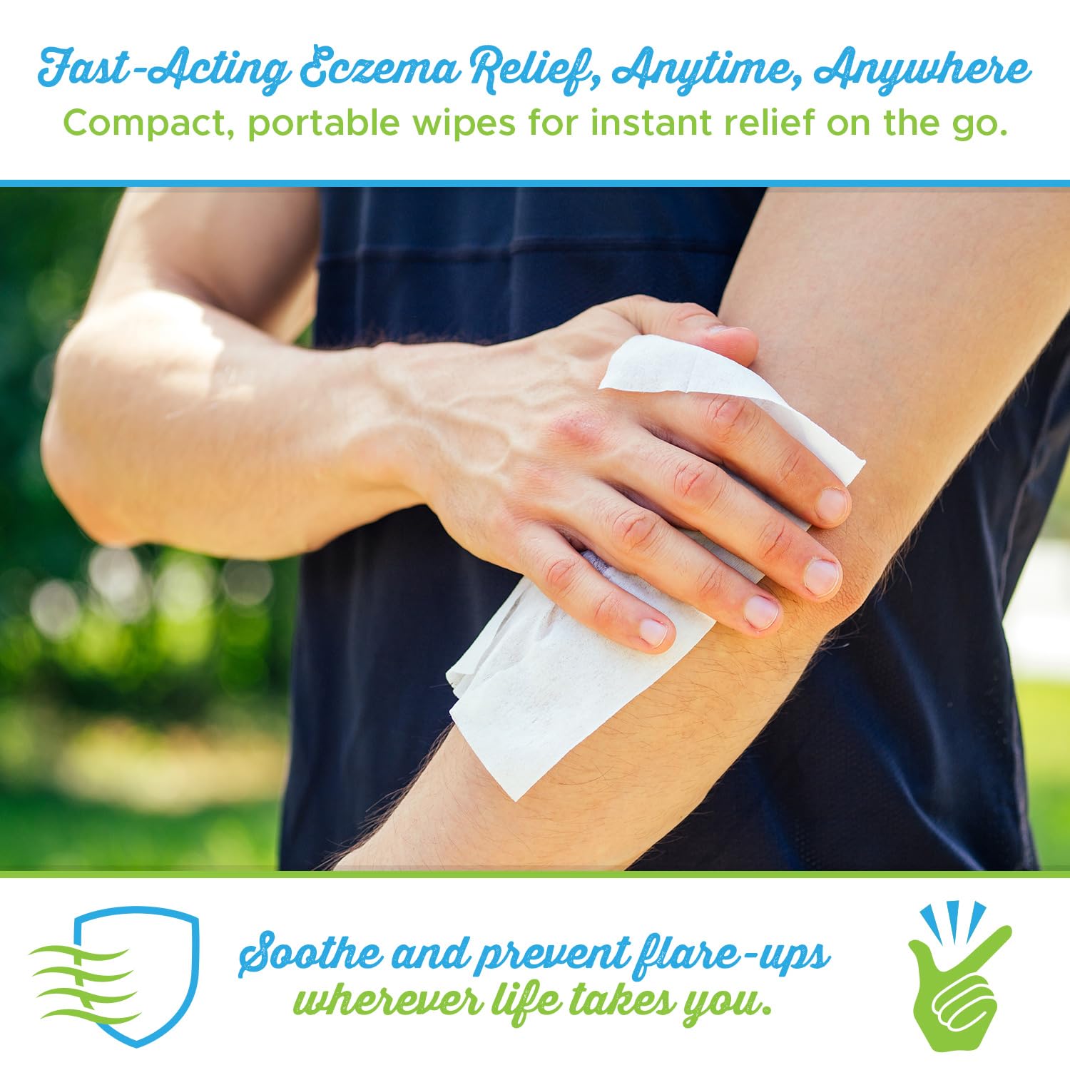 Utilisation quotidienne pratique des Eczema Flare Wipes en déplacement