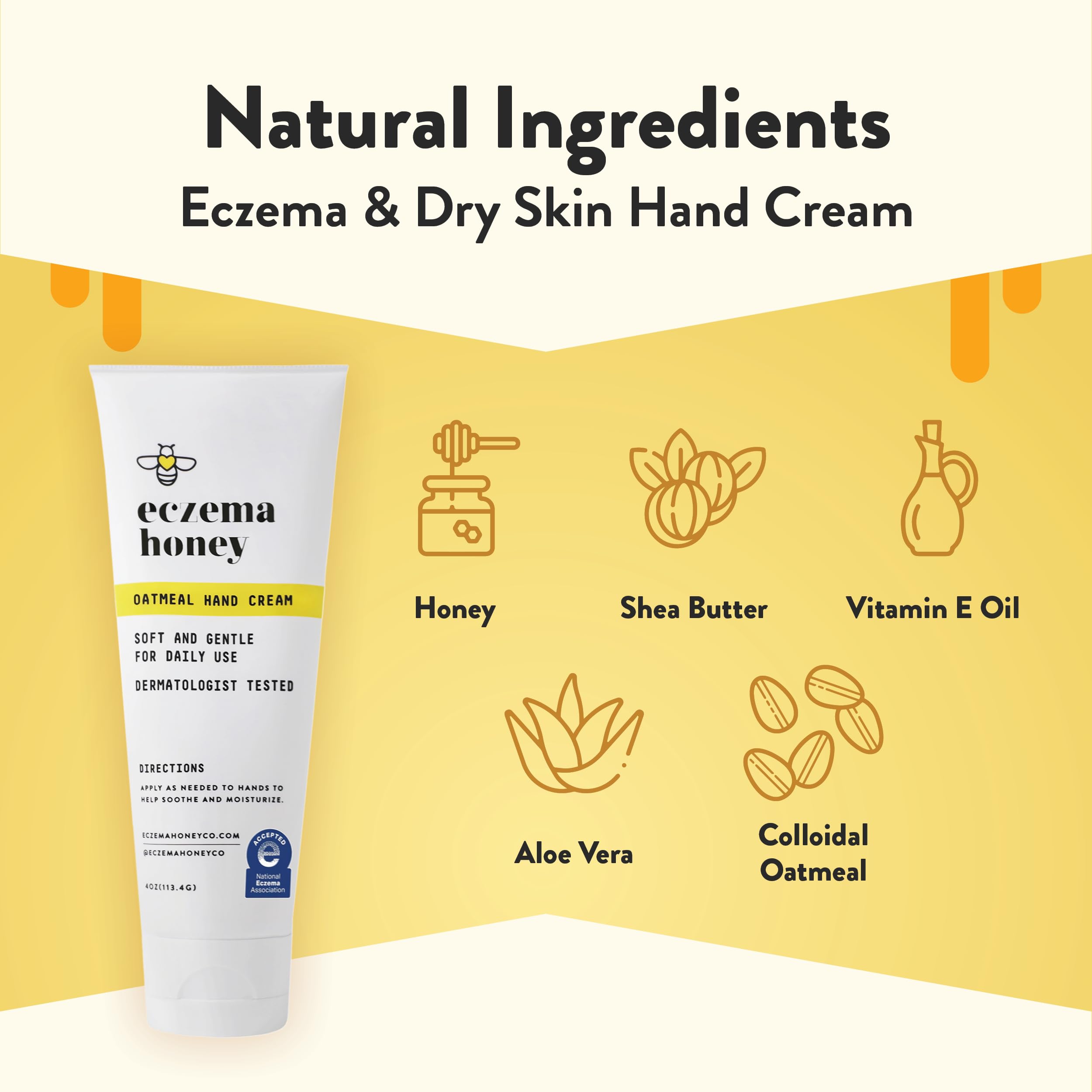 ECZEMA HONEY Crème main application — massage doux et absorption rapide