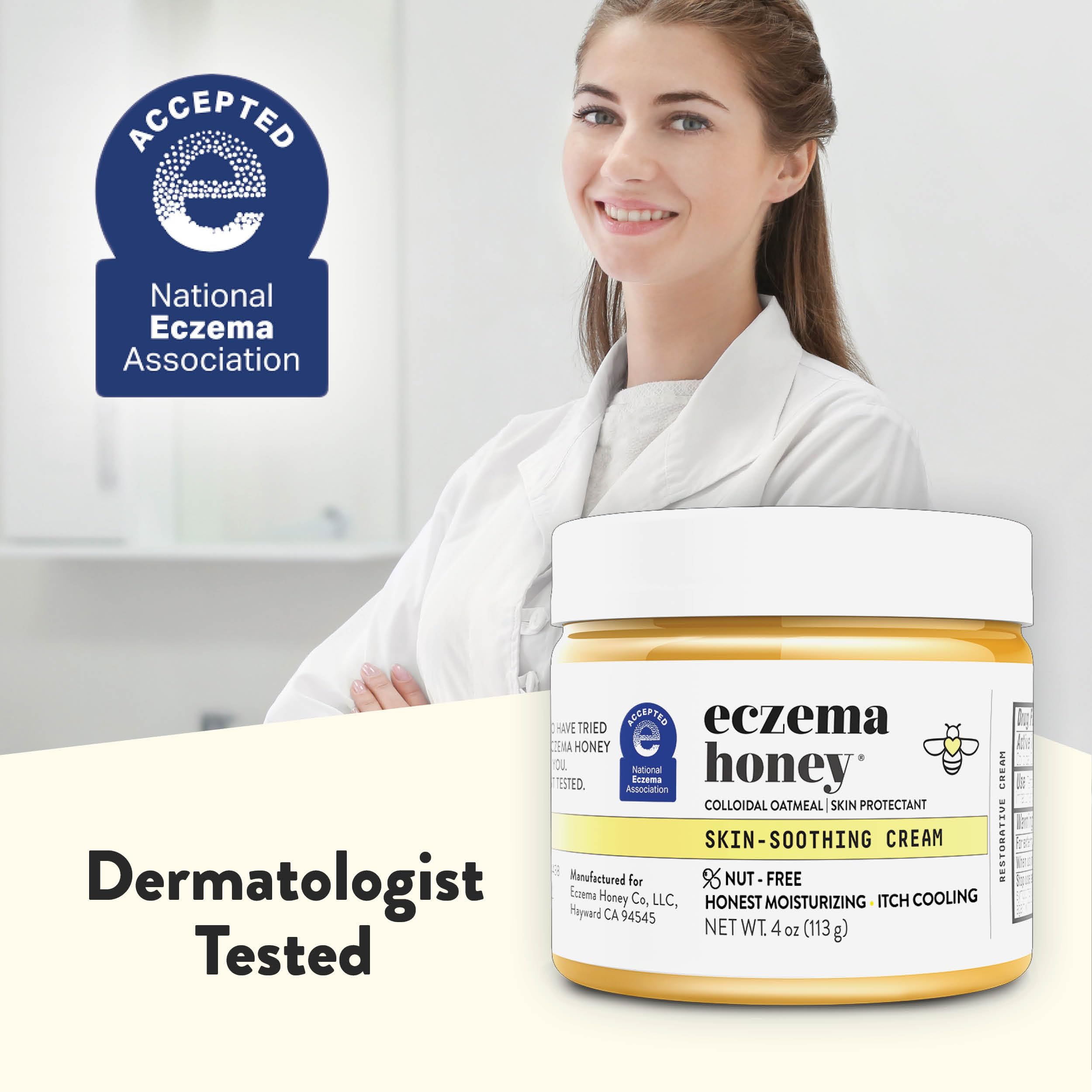 ECZEMA HONEY – Flacon 4 oz pour un soin quotidien sur peau sensible.