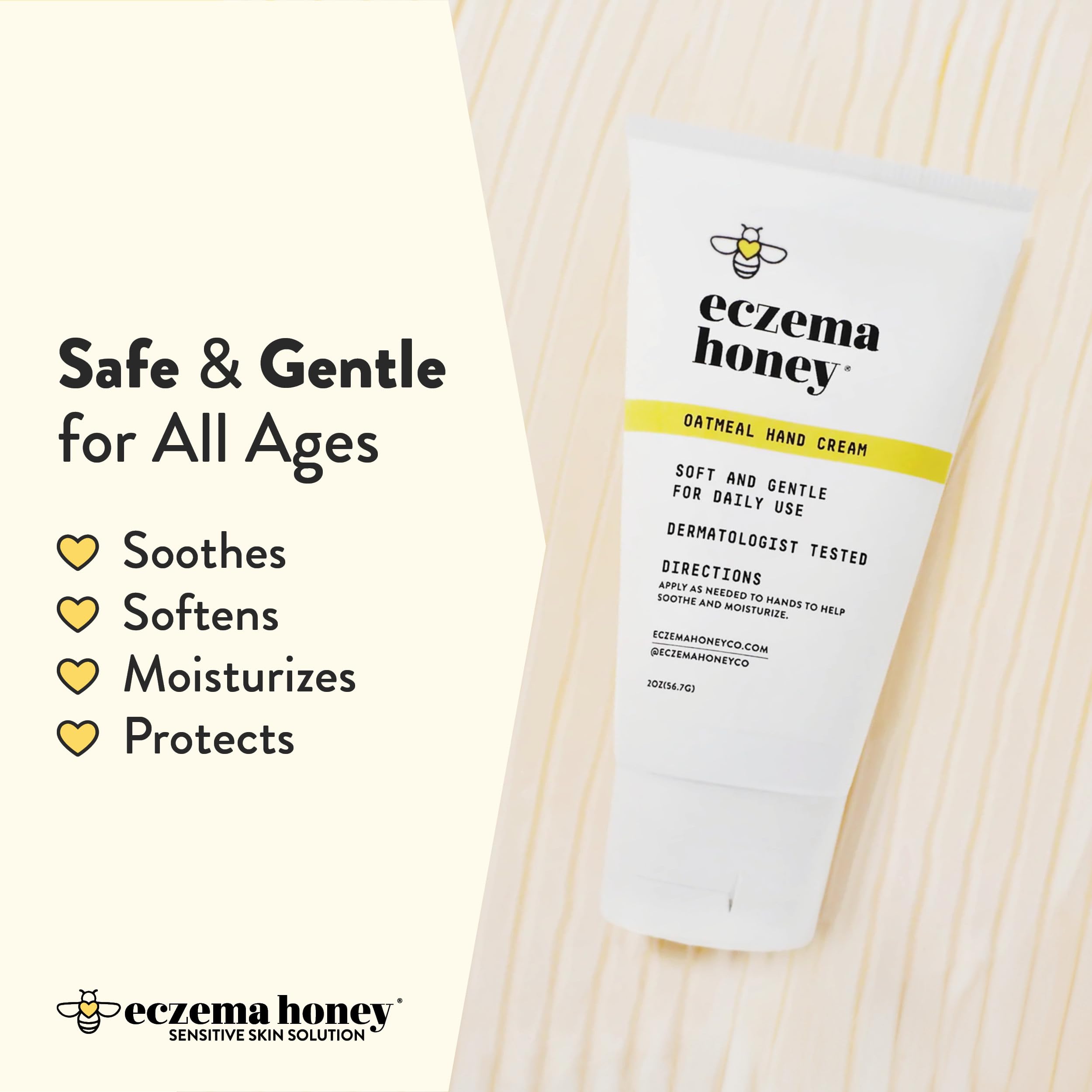 ECZEMA HONEY - texture crème veloutée sur peau sèche, confort durable