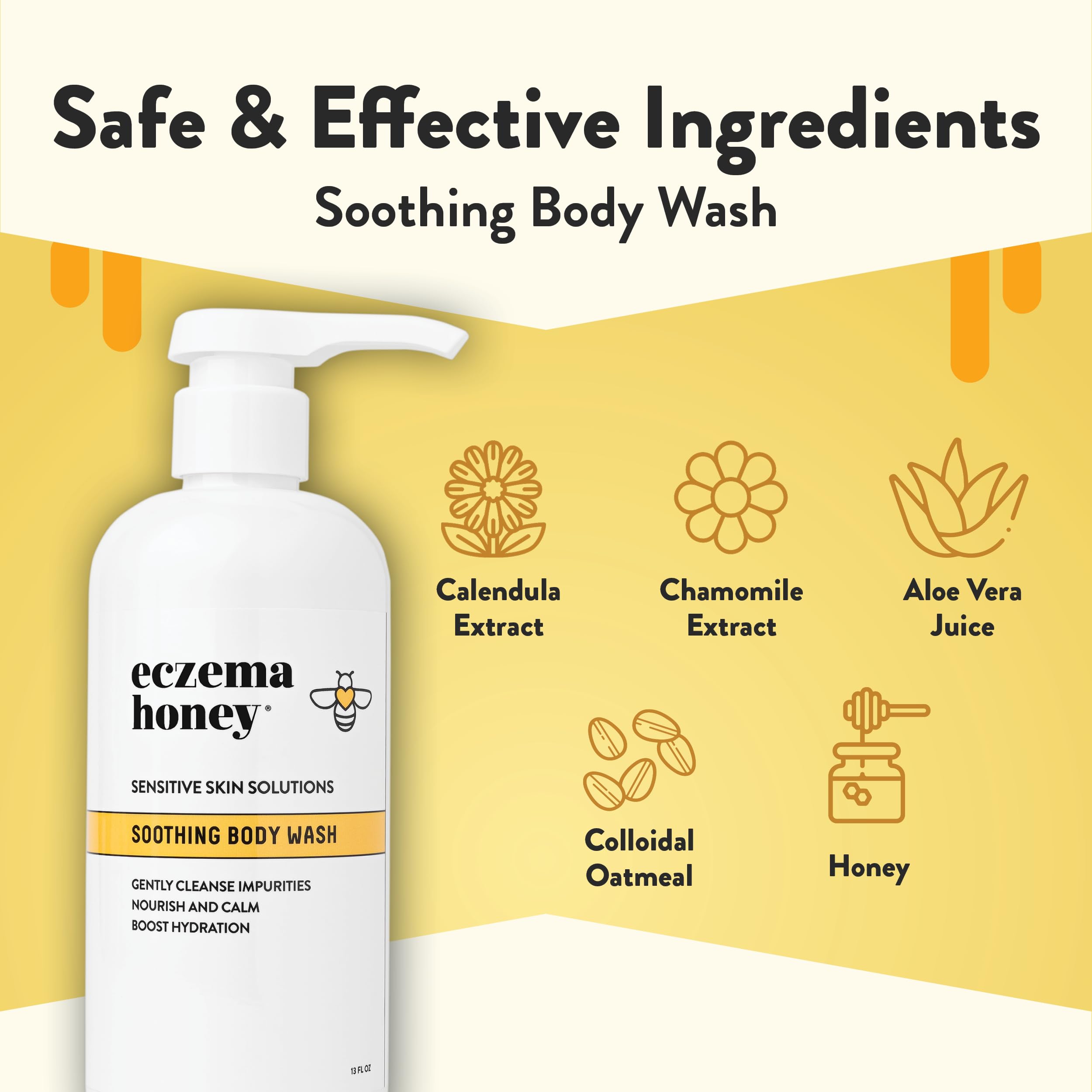 ECZEMA HONEY: Mousse douce nettoyante pour peau sèche et sensible.