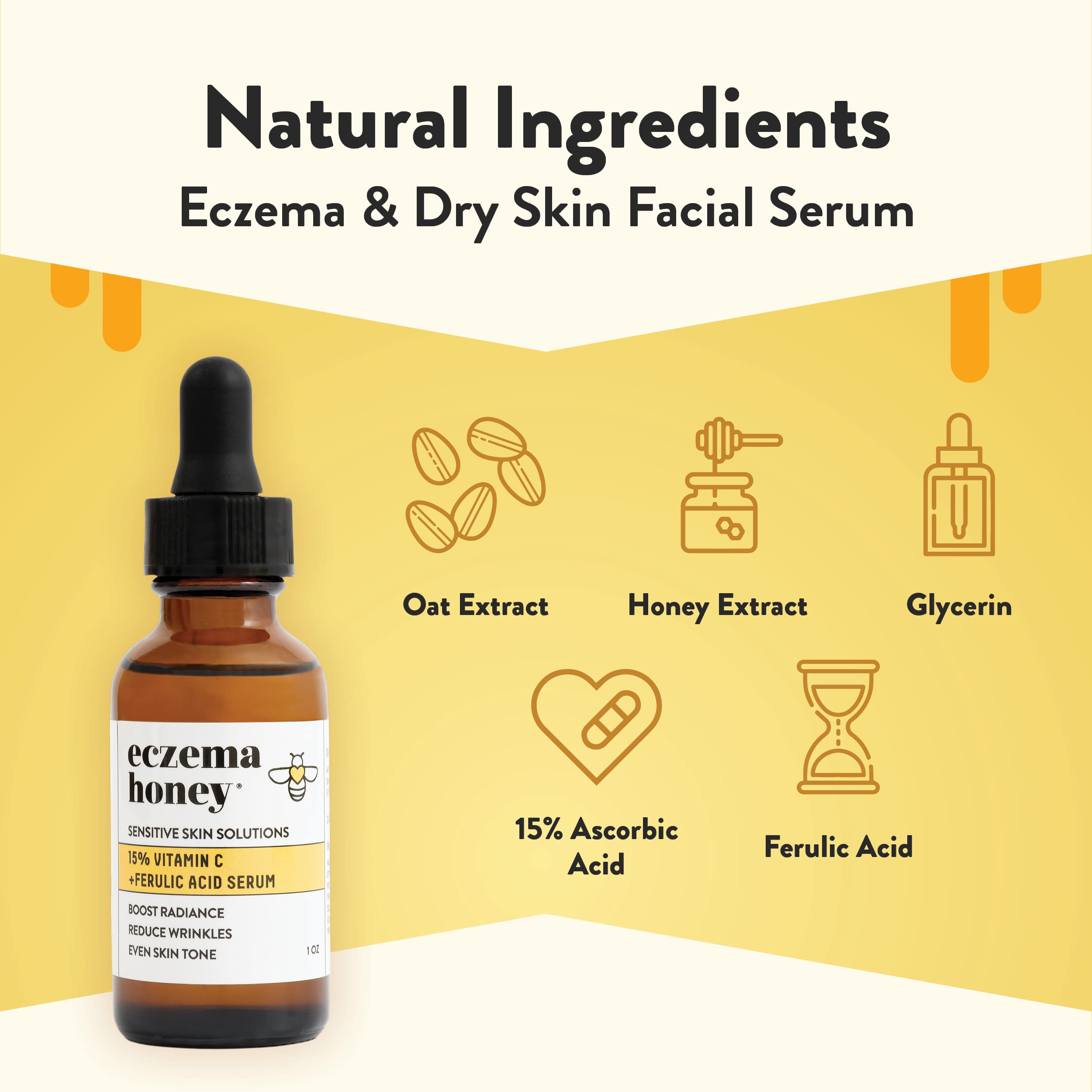 ECZEMA HONEY sérum pipette: application facile et hydratante.